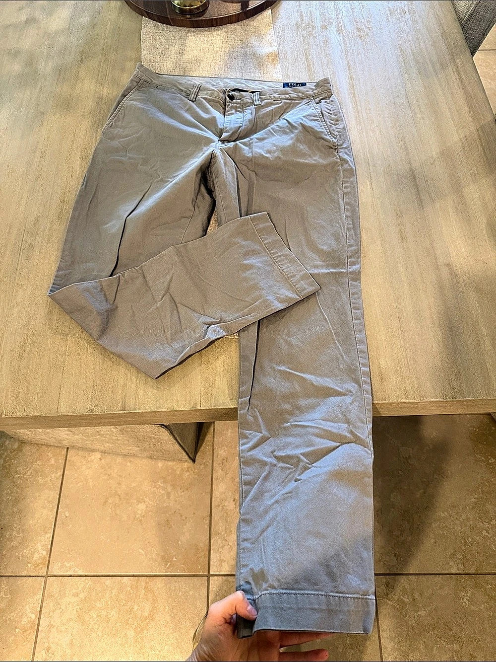 Polo Ralph Lauren Stretch Straight Fit Chino Pant Gray Waist 34/32